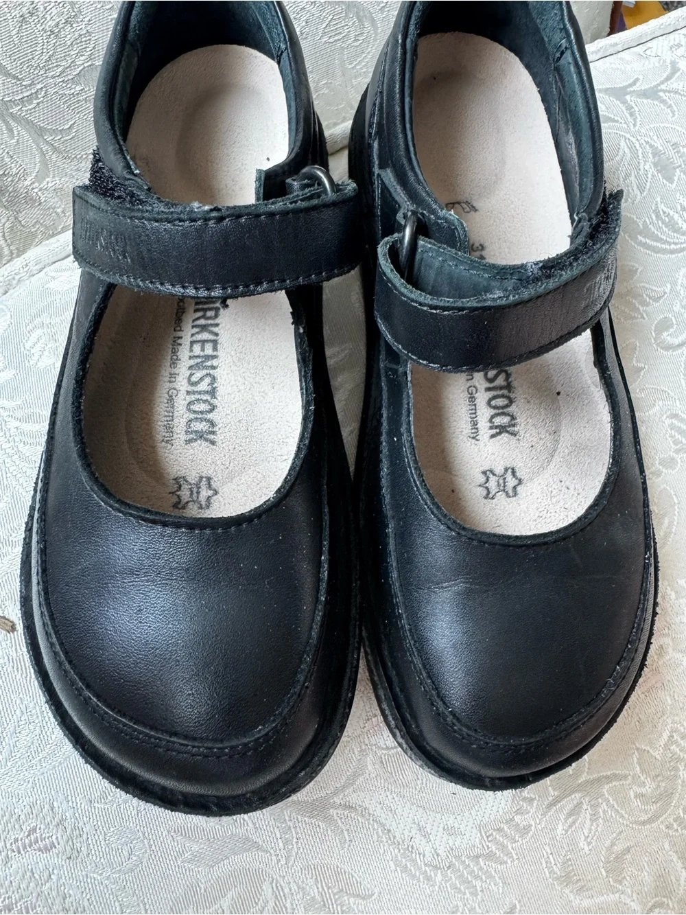 Birkenstock Kids Black Mary Jane Strap School Shoes